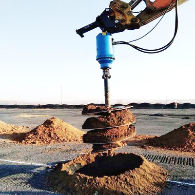 Les pièces jointes de la direction de planche à roulettes poids 6T hydraulique auger de terre excavateur creuseuseuse machine 75mm carré